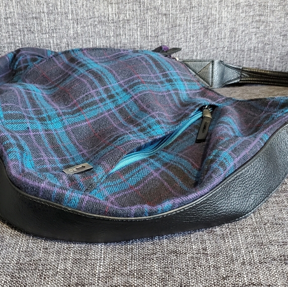 Blue and Purple Plaid Handbag - Picture 4 of 4